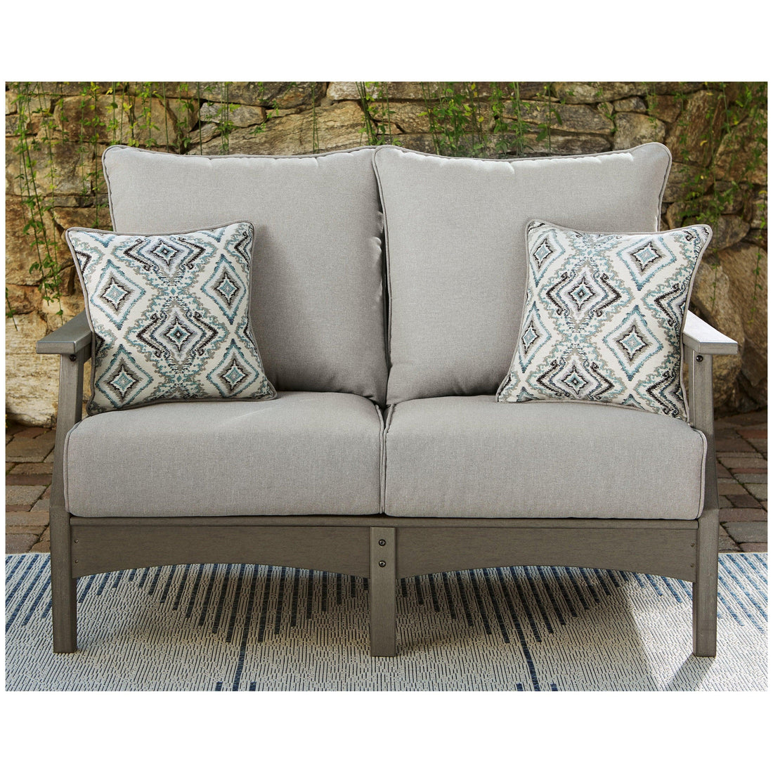 Visola Outdoor Loveseat with Cushion Ash-P802-835