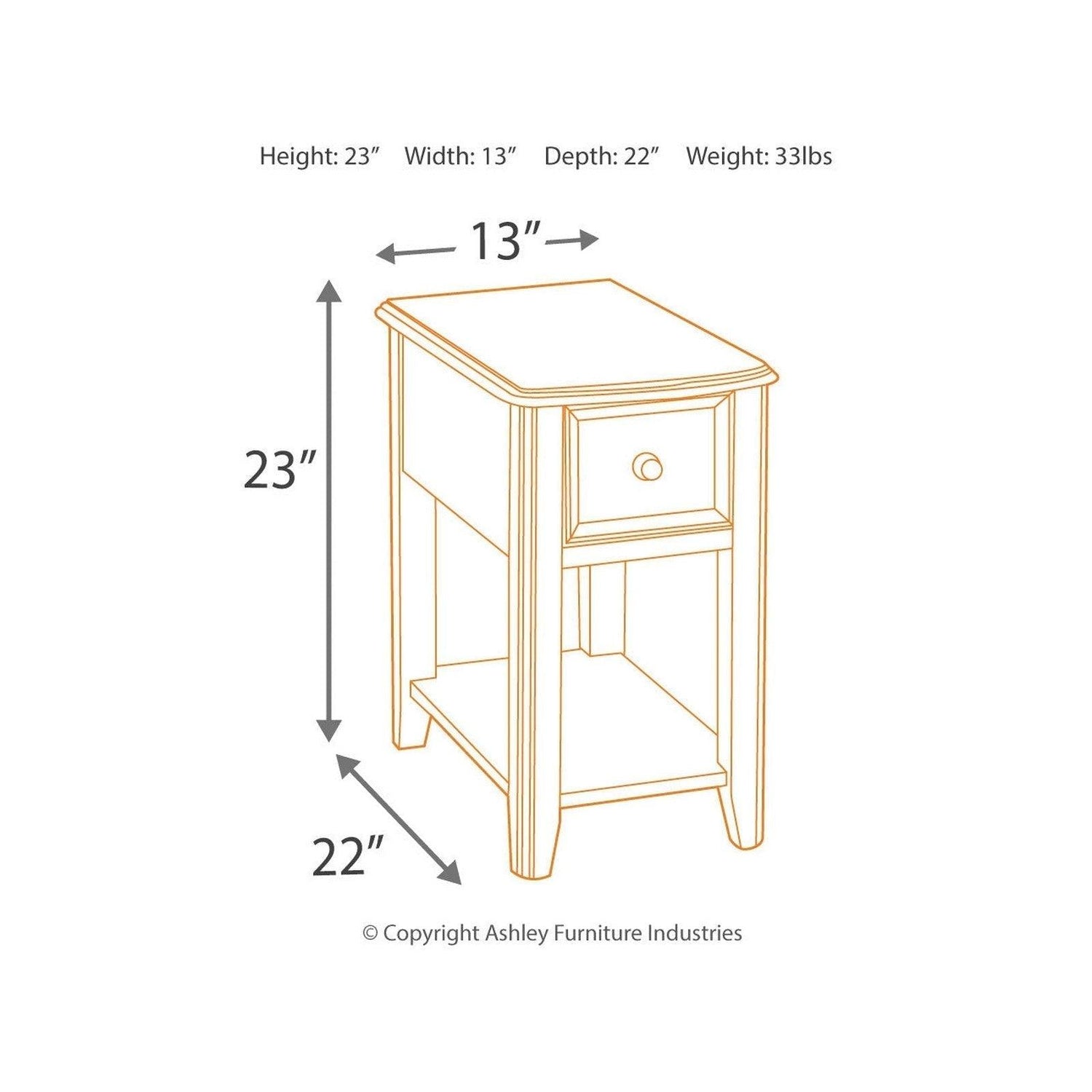 Breegin Chairside End Table Ash-T007-371