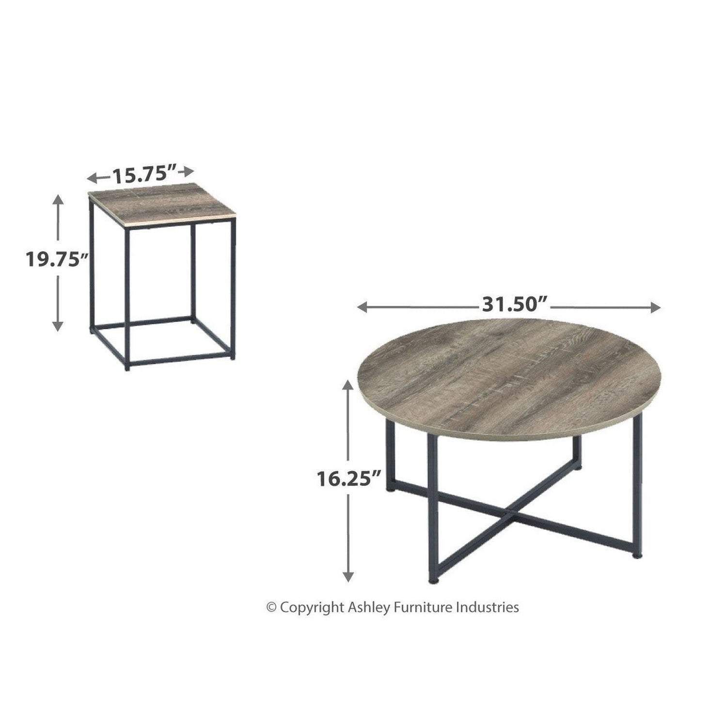 Wadeworth Table (Set of 3) Ash-T103-213