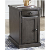 Laflorn Chairside End Table with USB Ports & Outlets Ash-T127-485