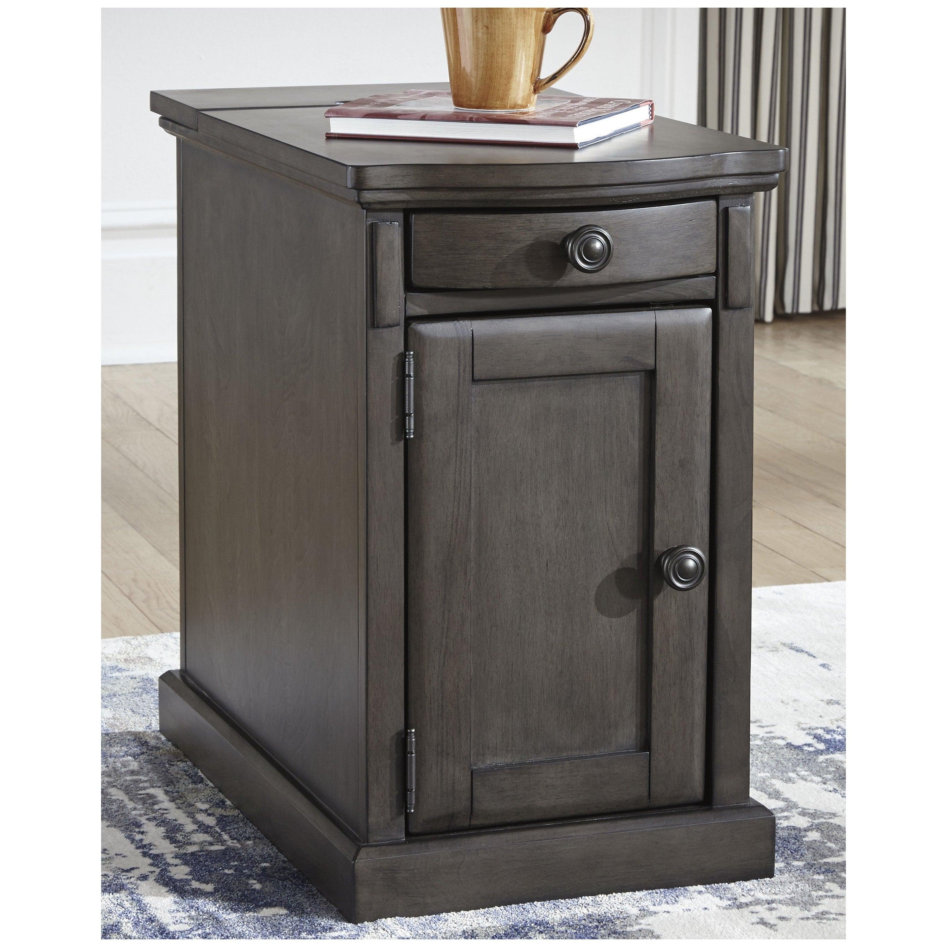 Laflorn Chairside End Table with USB Ports &amp; Outlets Ash-T127-485