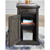 Laflorn Chairside End Table with USB Ports & Outlets Ash-T127-485