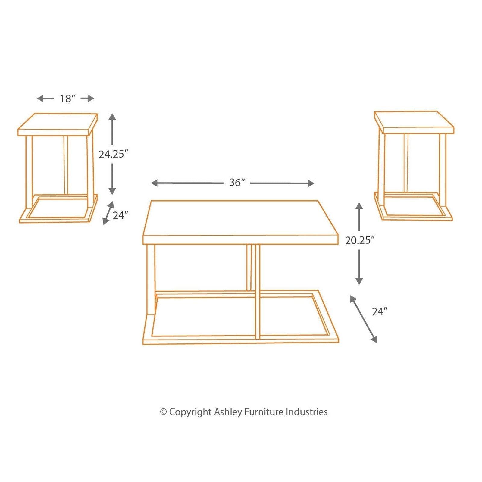 Airdon Table (Set of 3) Ash-T194-13