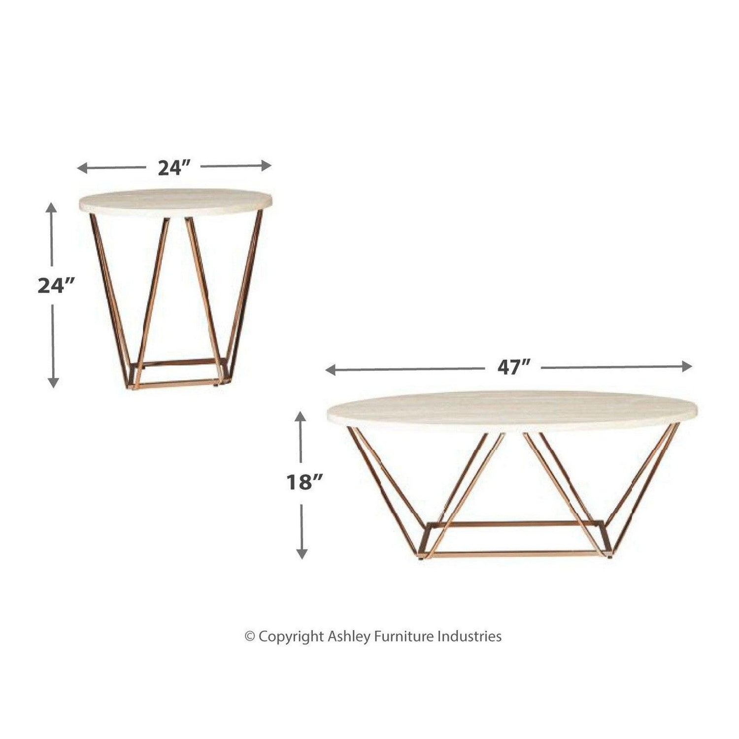 Tarica Table (Set of 3) Ash-T385-13