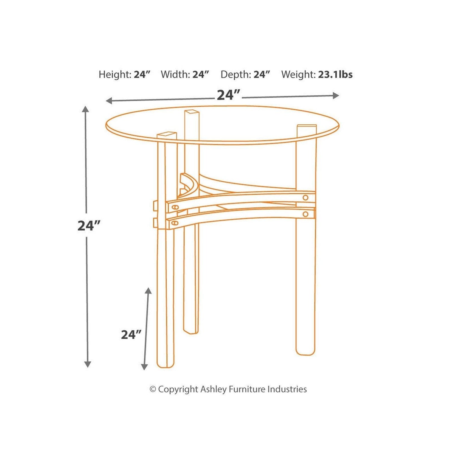 Braddoni End Table Ash-T420-6