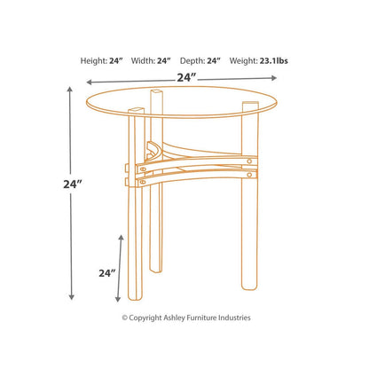 Braddoni End Table Ash-T420-6