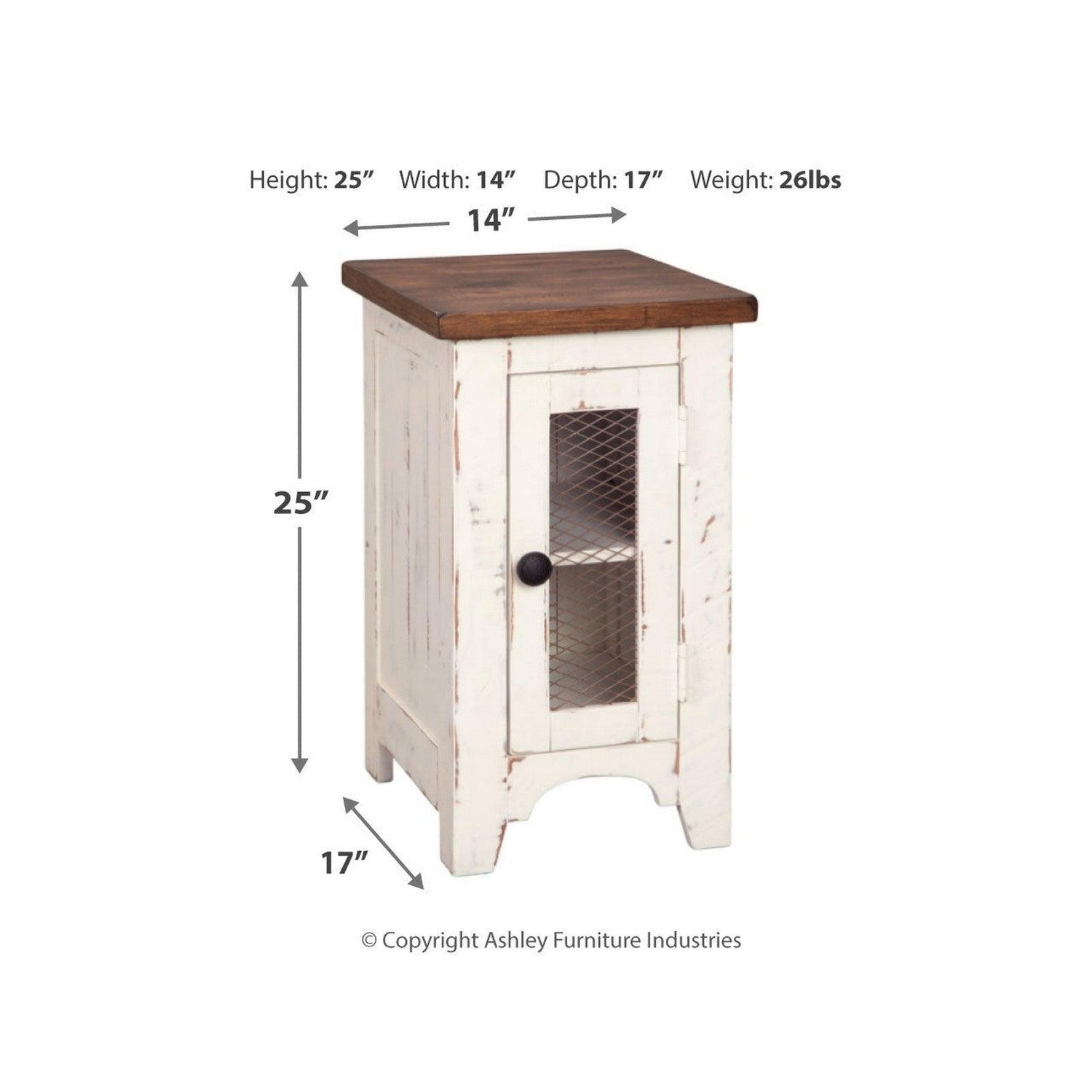 Wystfield Chairside End Table Ash-T459-7