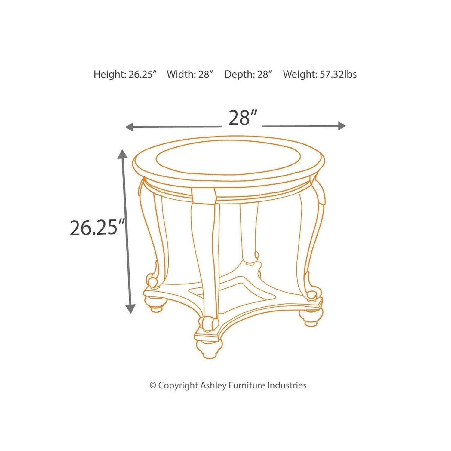 Norcastle End Table Ash-T499-6