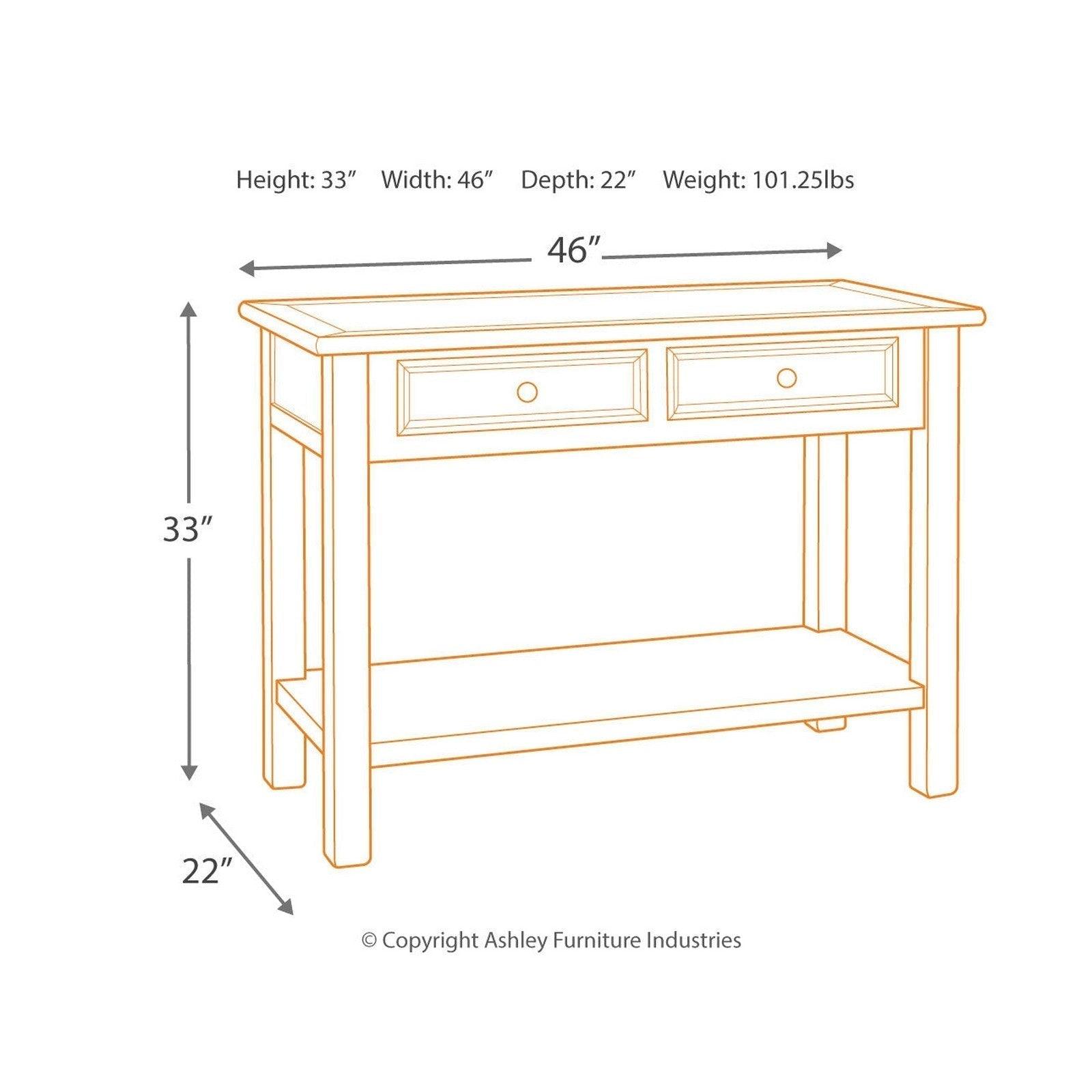 Bolanburg Sofa/Console Table Ash-T637-4