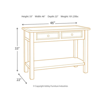 Bolanburg Sofa/Console Table Ash-T637-4