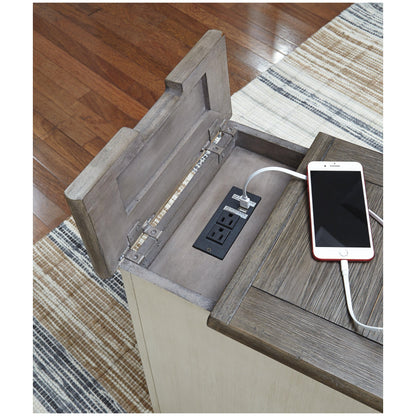 Bolanburg Chairside End Table with USB Ports &amp; Outlets Ash-T637-7