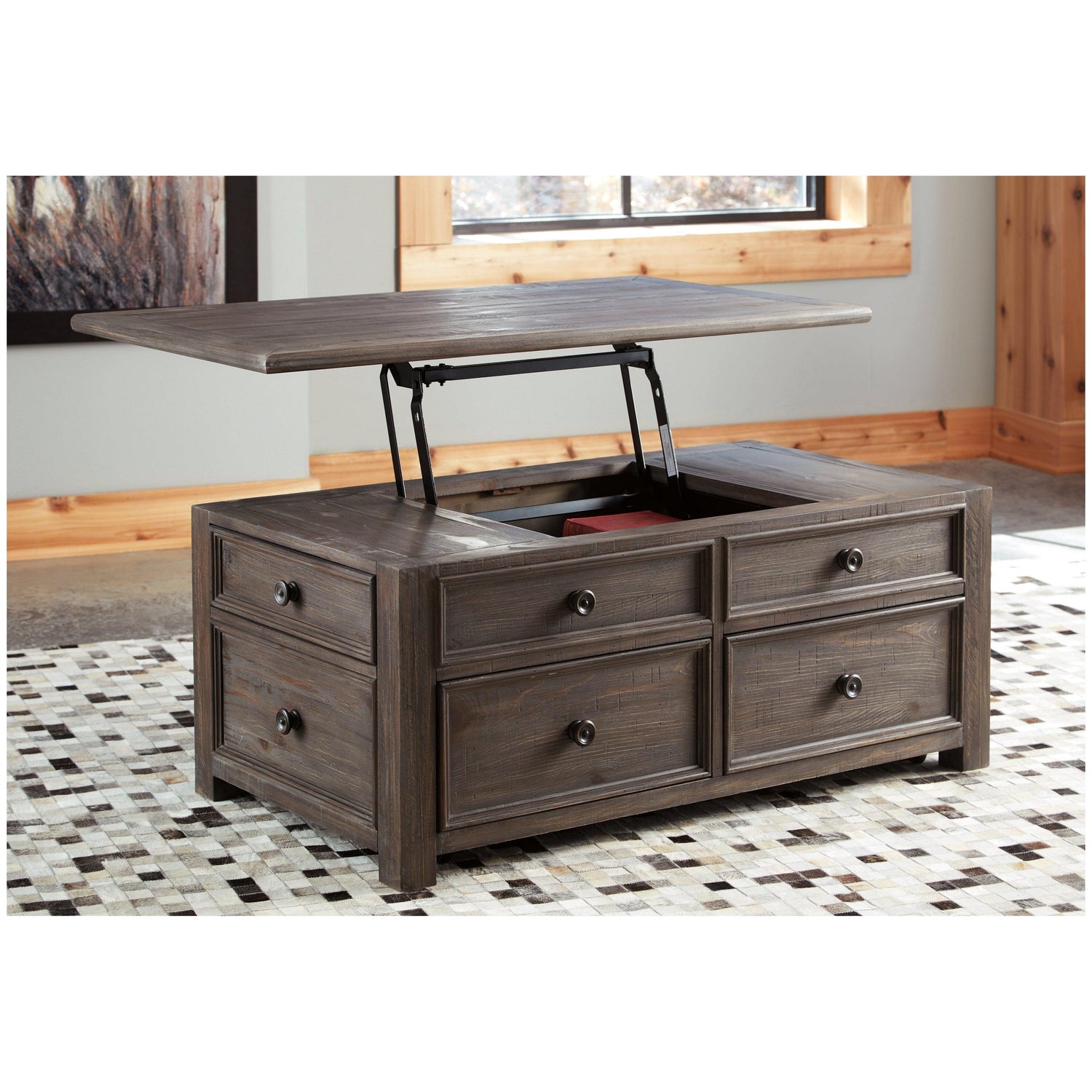 Wyndahl Coffee Table with Lift Top Ash-T648-20