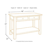 Tyler Creek Sofa/Console Table Ash-T736-4