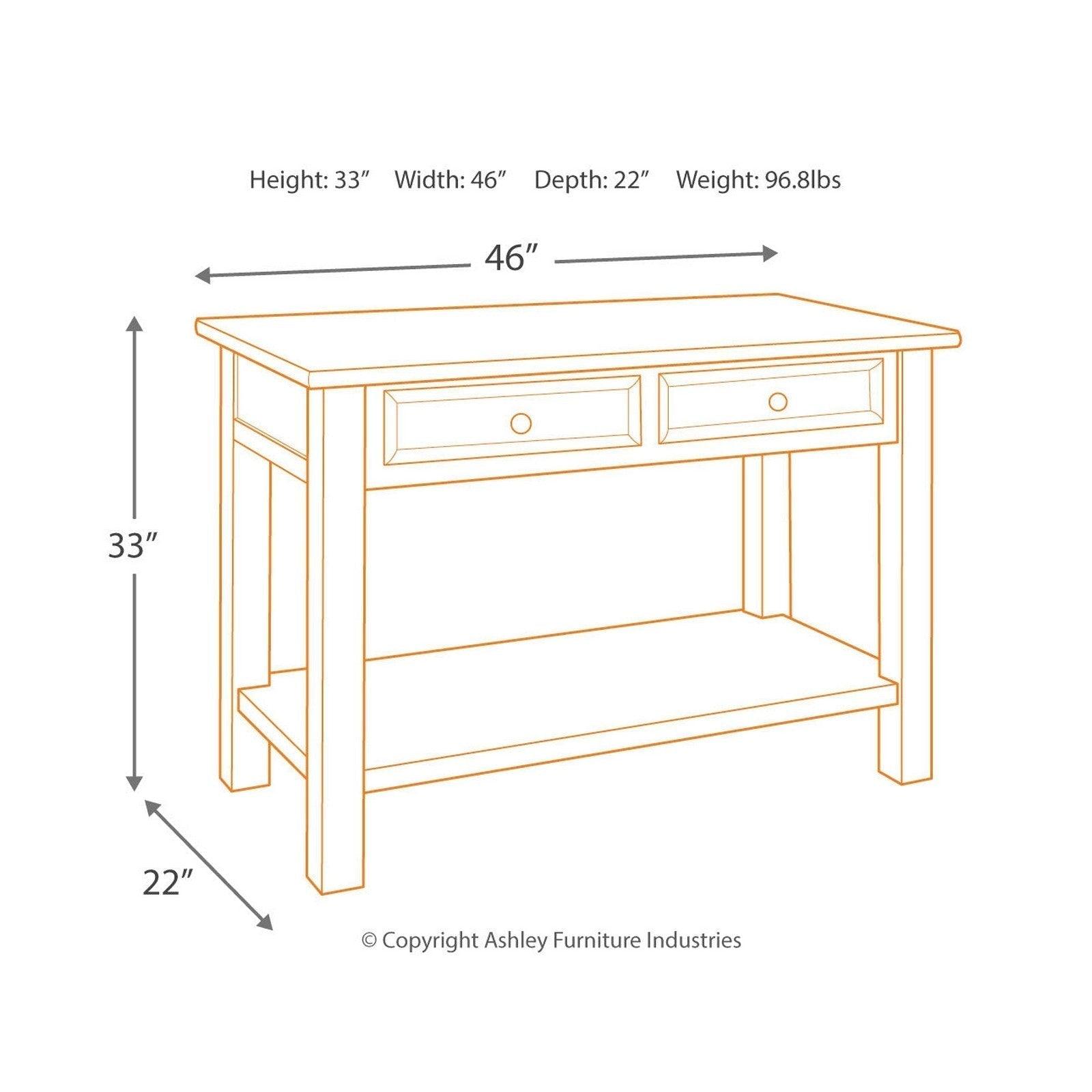 Tyler Creek Sofa/Console Table Ash-T736-4