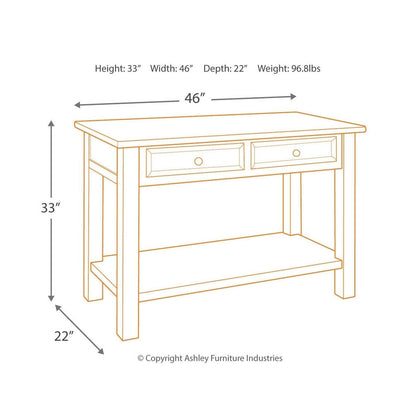 Tyler Creek Sofa/Console Table Ash-T736-4