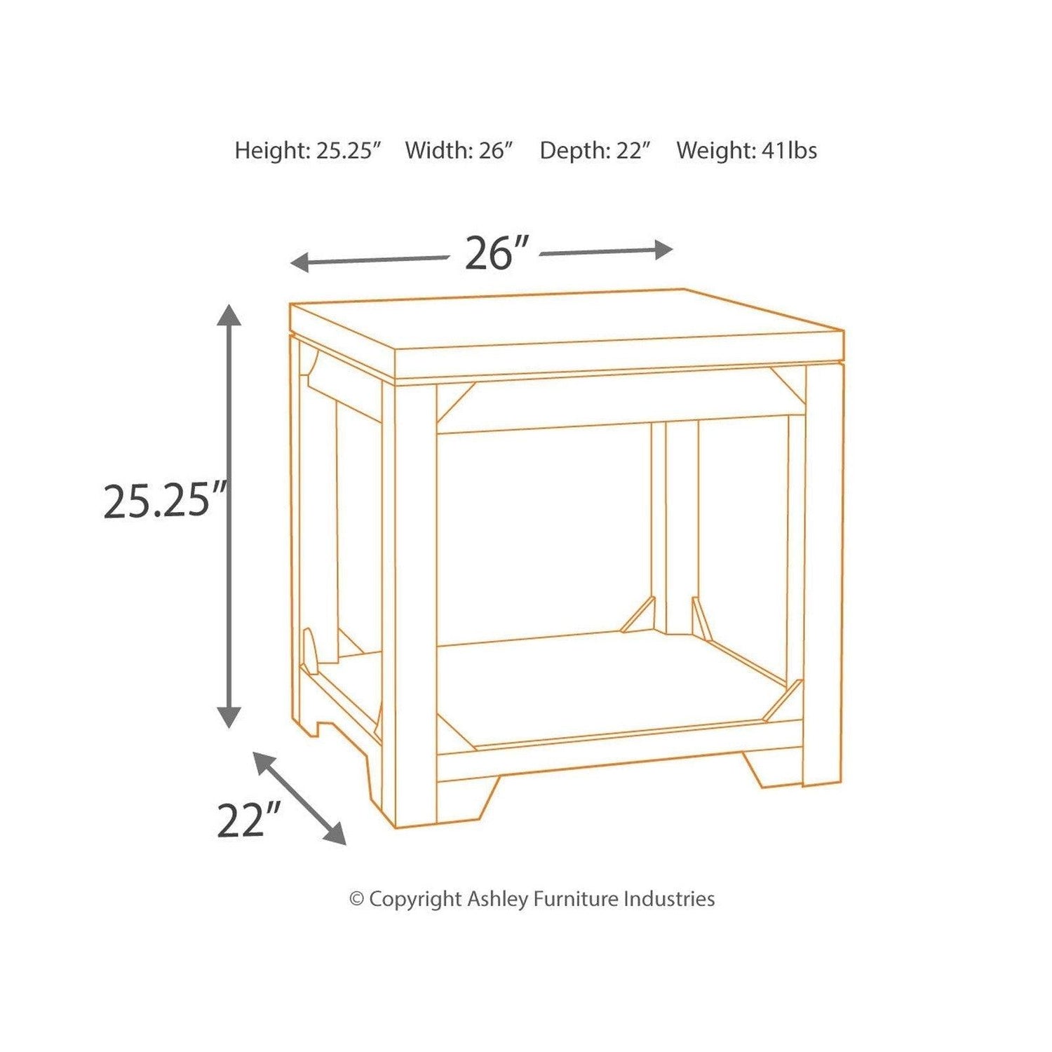 Rogness End Table Ash-T745-3