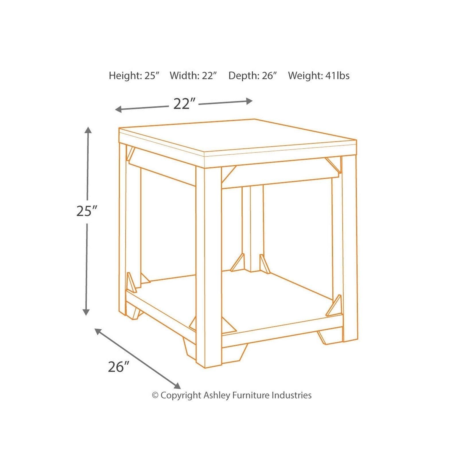Fregine End Table Ash-T755-3