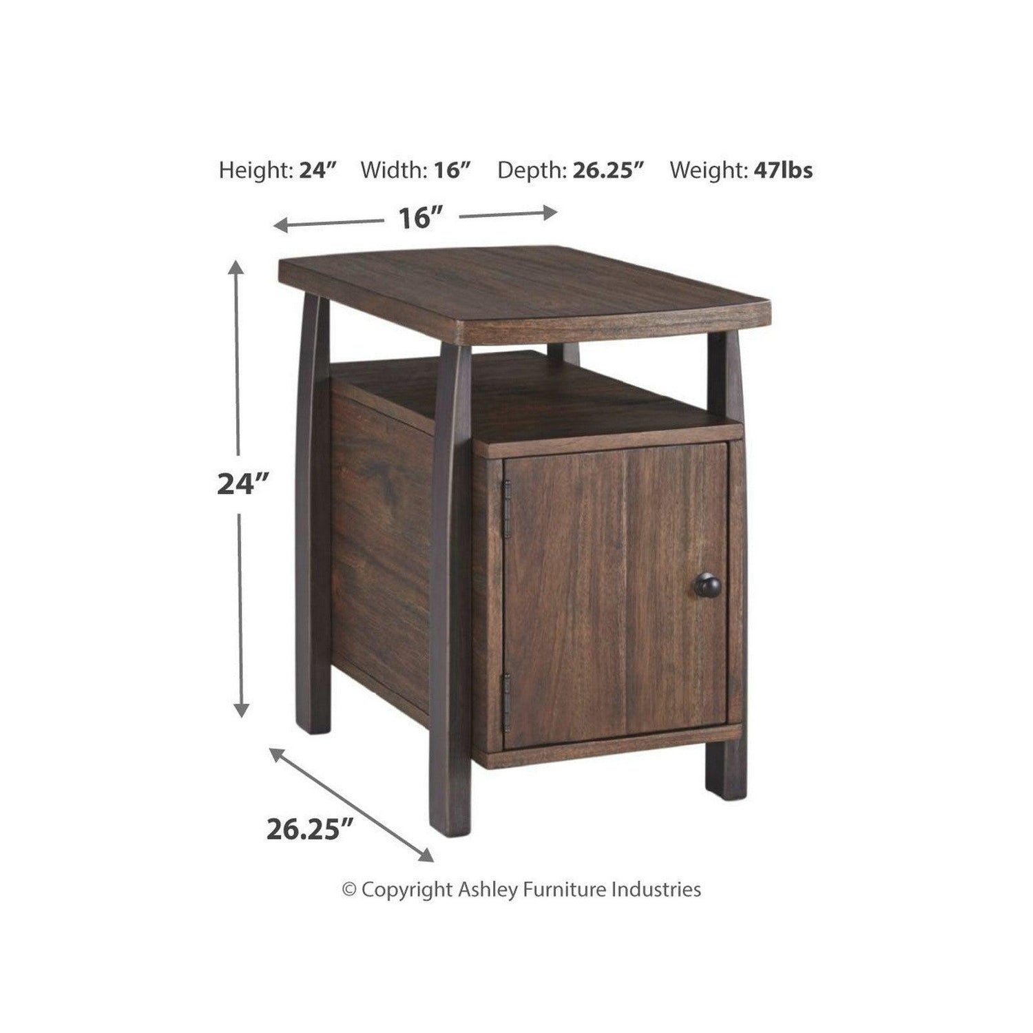 Vailbry Chairside End Table Ash-T758-7