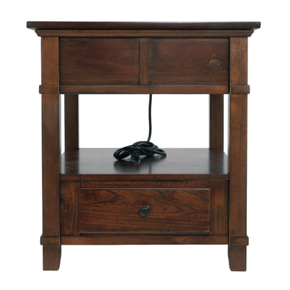 Gately End Table with Storage &amp; Power Outlets Ash-T845-3