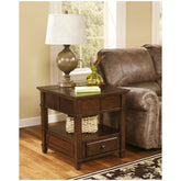 Gately End Table with Storage & Power Outlets Ash-T845-3