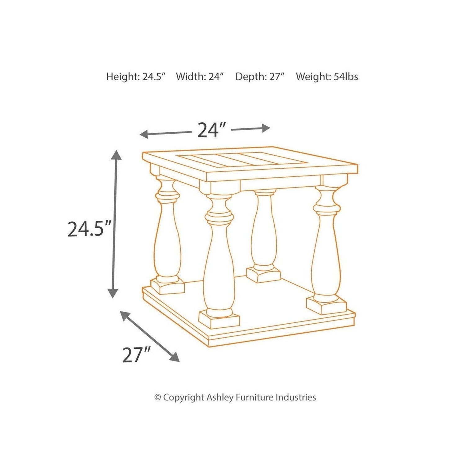 Mallacar End Table Ash-T880-3