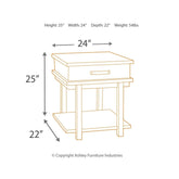 Stanah End Table Ash-T892-3