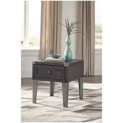 Todoe End Table with USB Ports &amp; Outlets Ash-T901-3