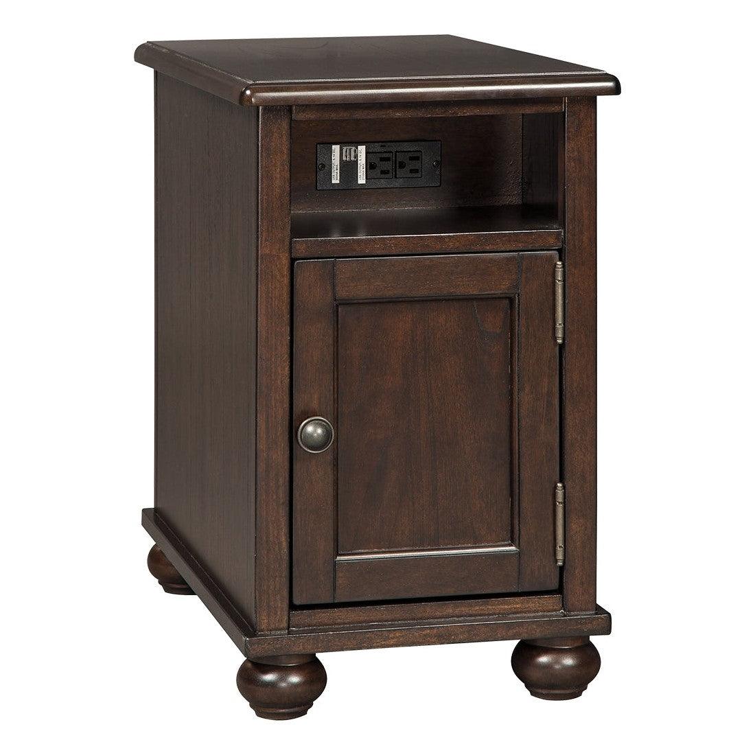 Barilanni Chairside End Table with USB Ports &amp; Outlets Ash-T934-7