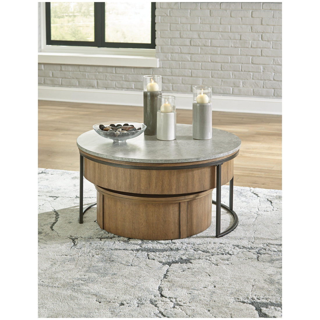 Fridley Nesting Coffee Table (Set of 2) Ash-T964-8
