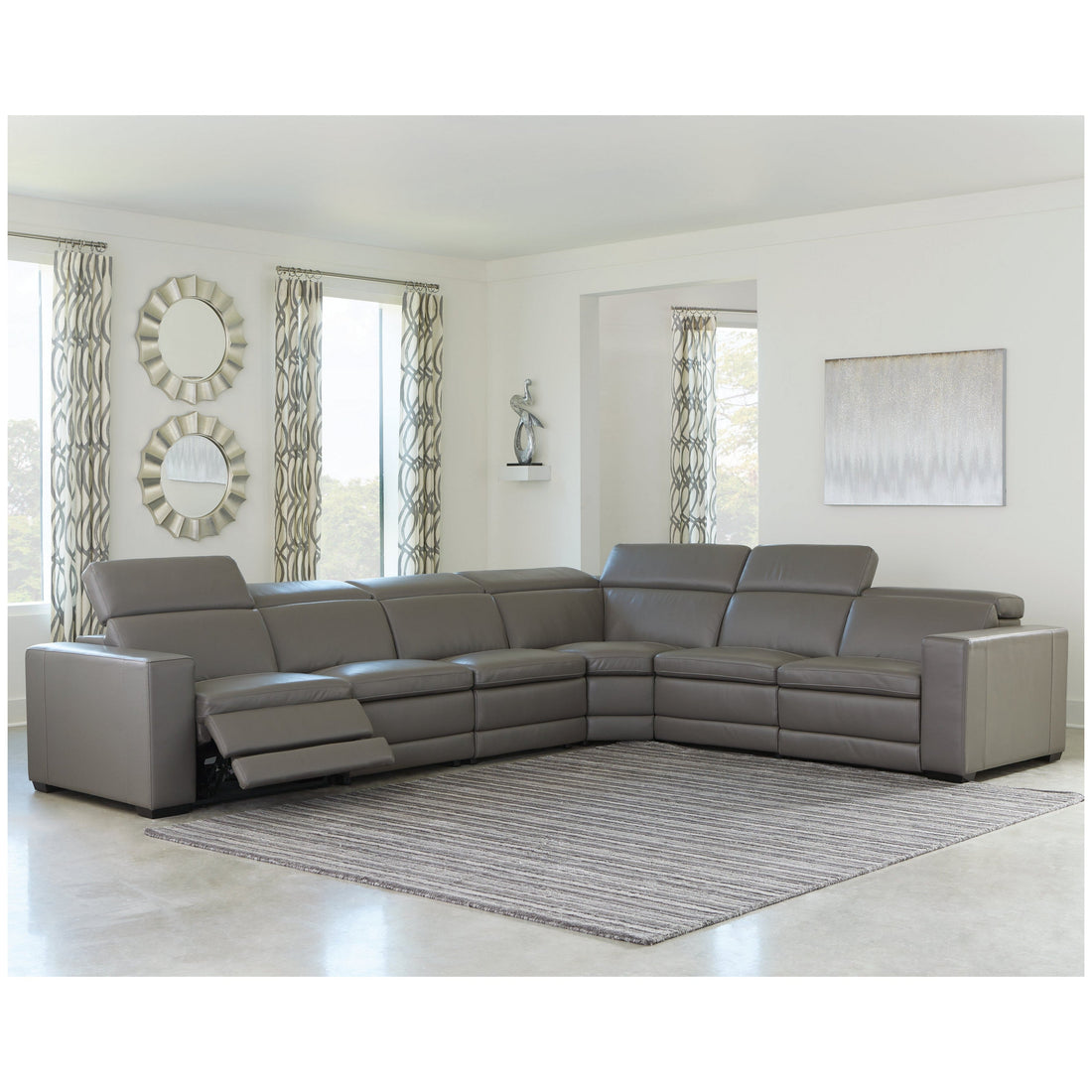 Texline 6-Piece Power Reclining Sectional Ash-U59603S7