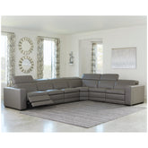 Texline 6-Piece Power Reclining Sectional Ash-U59603S7