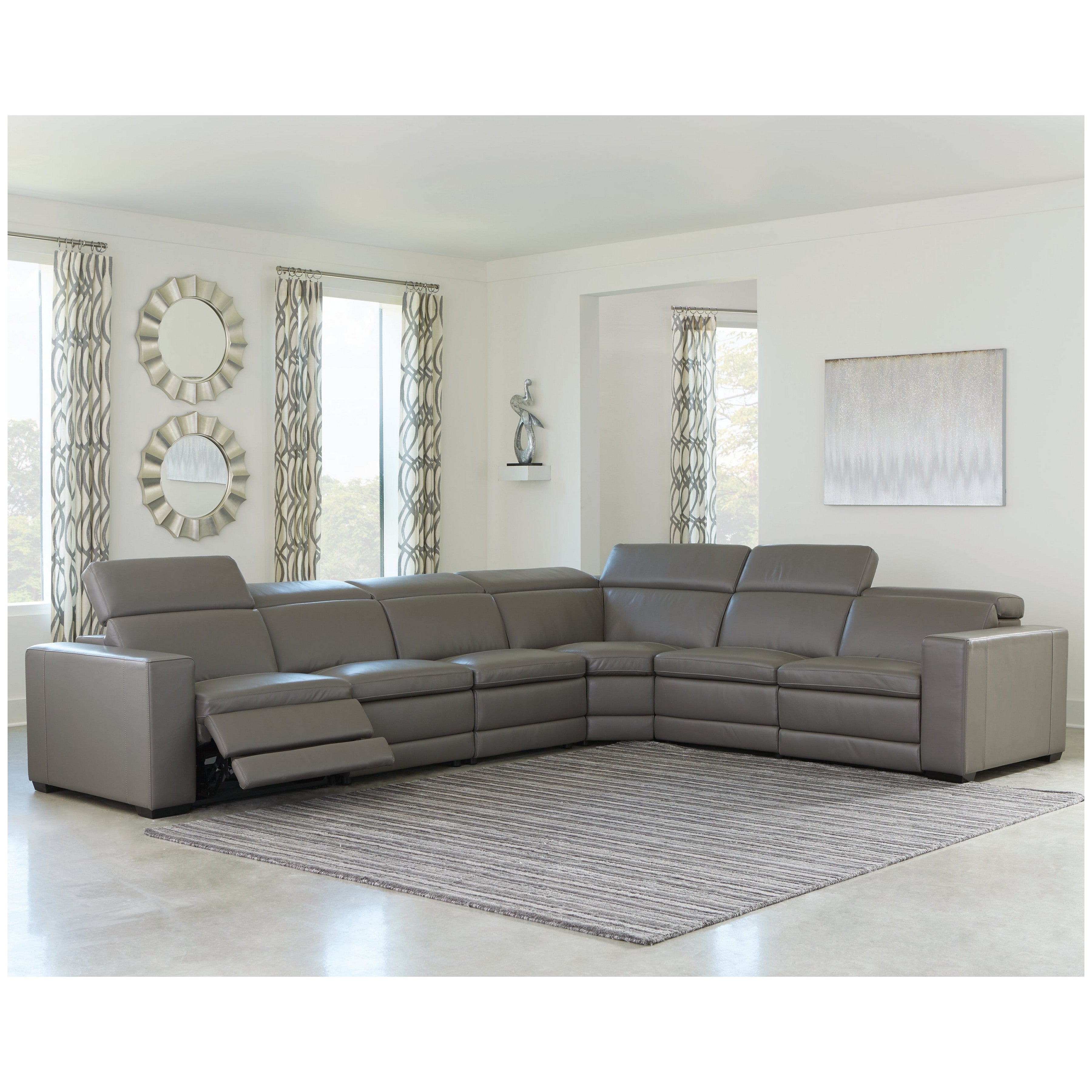 Texline 6-Piece Power Reclining Sectional Ash-U59603S7