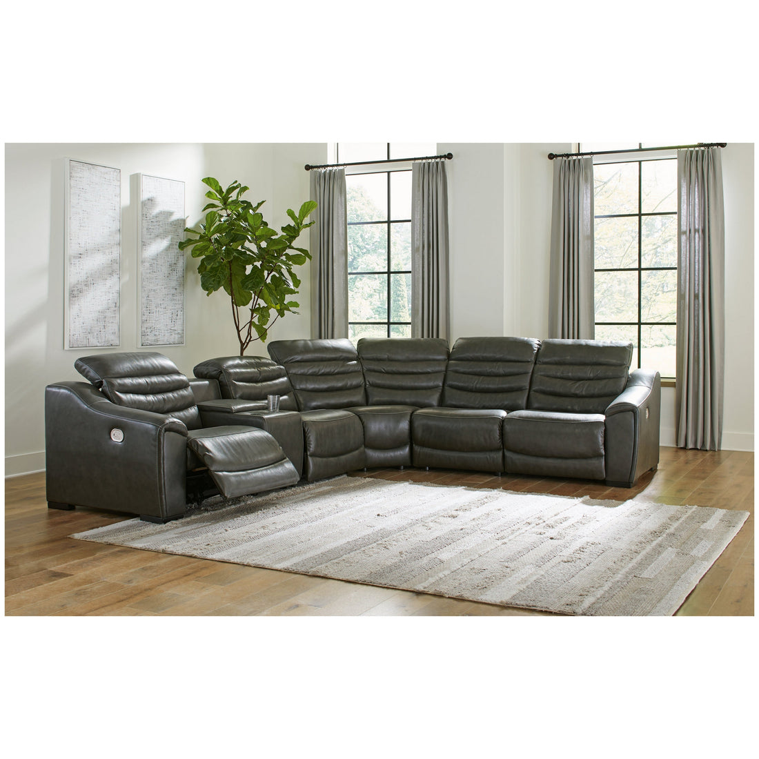 Center Line 6-Piece Power Reclining Sectional Ash-U63404S4