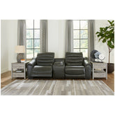 Center Line 3-Piece Power Reclining Loveseat with Console Ash-U63404S2