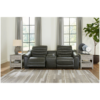 Center Line 3-Piece Power Reclining Loveseat with Console Ash-U63404S2
