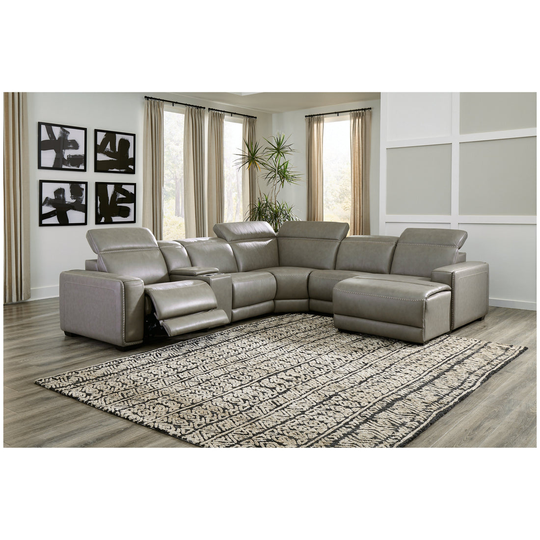 Correze 6-Piece Power Reclining Sectional with Chaise Ash-U94202S5