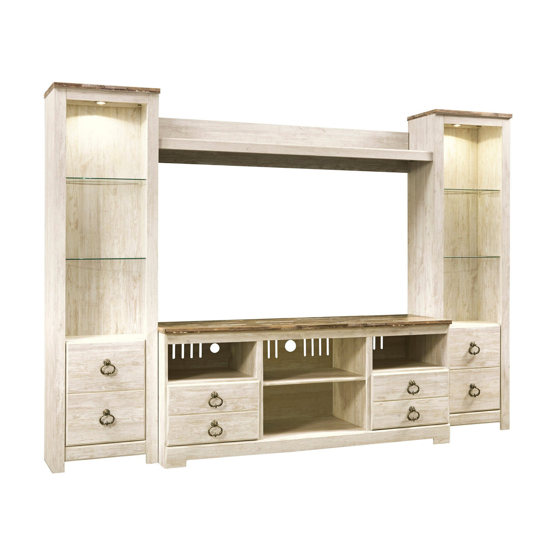 Willowton 4-Piece Entertainment Center Ash-W267W3
