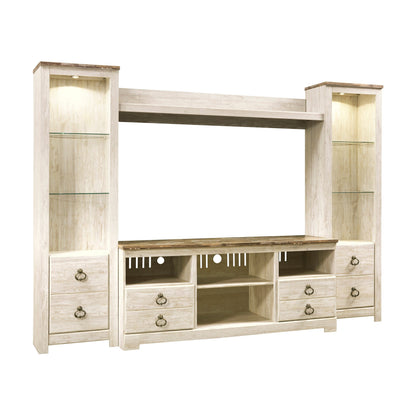 Willowton 4-Piece Entertainment Center Ash-W267W3