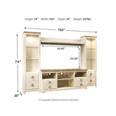 Willowton 4-Piece Entertainment Center Ash-W267W3