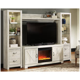 Bellaby 4-Piece Entertainment Center with Fireplace Ash-W331W5