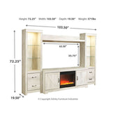 Bellaby 4-Piece Entertainment Center with Fireplace Ash-W331W5