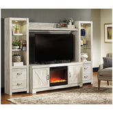 Bellaby 4-Piece Entertainment Center with Fireplace Ash-W331W5