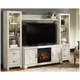 Bellaby 4-Piece Entertainment Center with Electric Fireplace Ash-W331W8