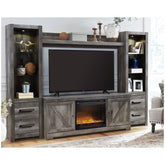 Wynnlow 4-Piece Entertainment Center with Electric Fireplace Ash-W440W5