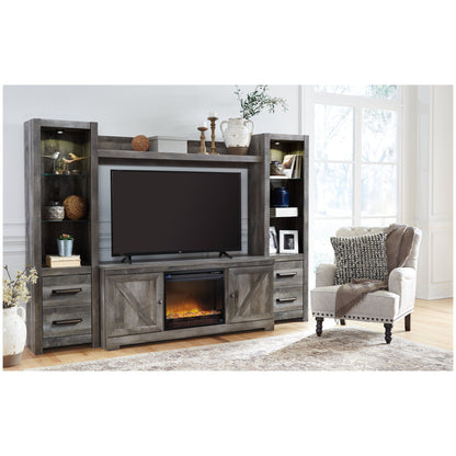 Wynnlow 4-Piece Entertainment Center with Electric Fireplace Ash-W440W5