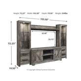 Wynnlow 4-Piece Entertainment Center Ash-W440W2