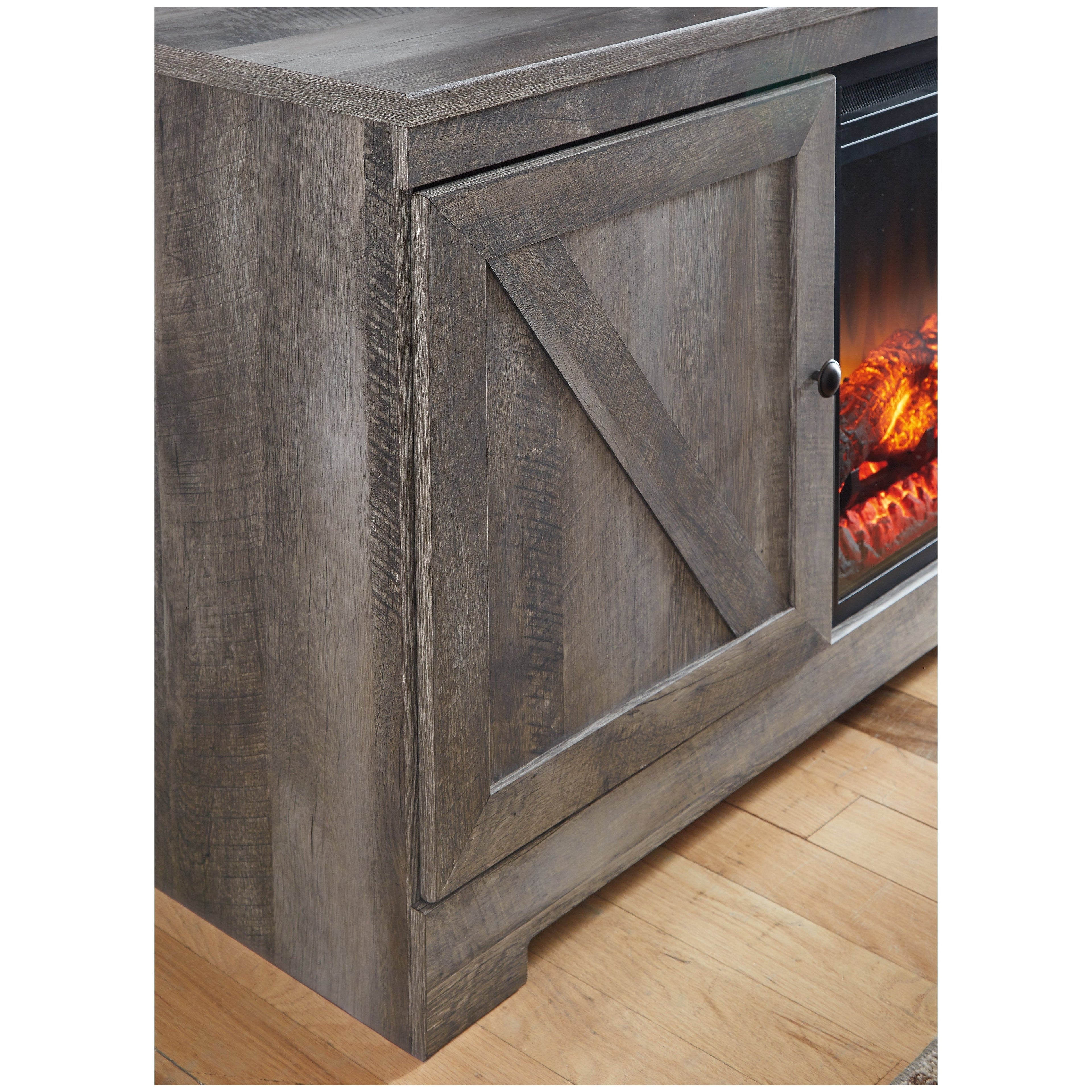 Wynnlow 4-Piece Entertainment Center with Electric Fireplace Ash-W440W5