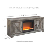 Wynnlow 63" TV Stand with Electric Fireplace Ash-W440W4