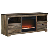 Trinell 63" TV Stand with Electric Fireplace Ash-W446W5