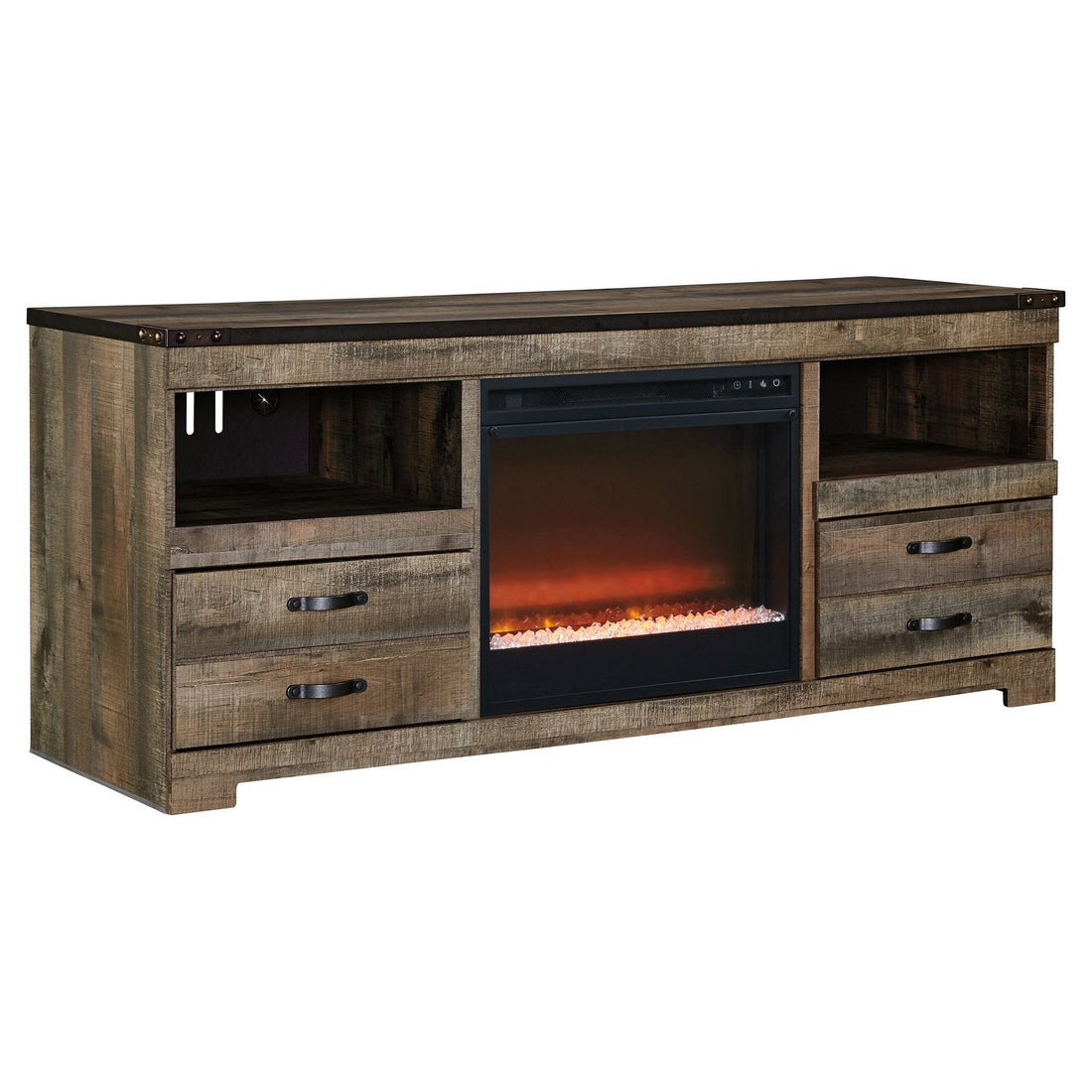 Trinell 63&quot; TV Stand with Electric Fireplace Ash-W446W5